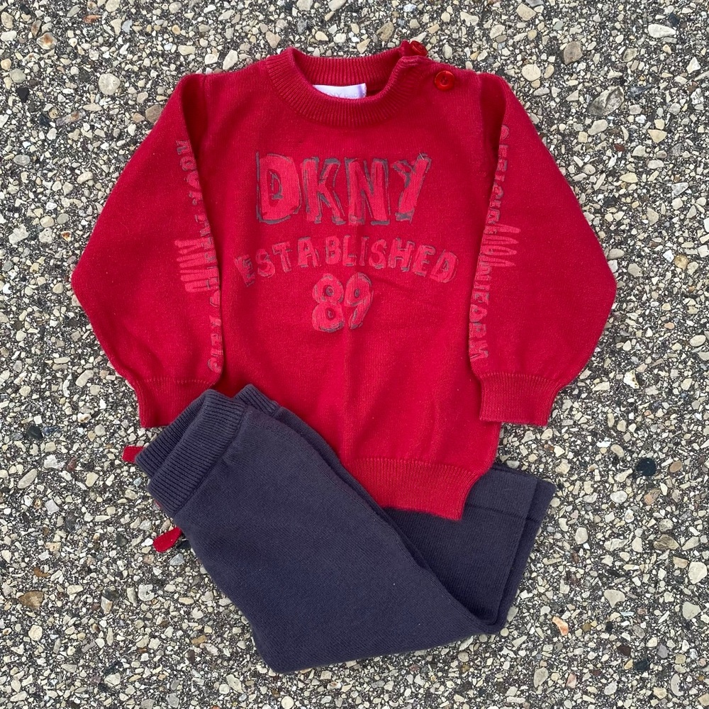 DKNY Toddler 2 Piece Sweater Knit Outfit 3/6mo